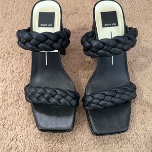 Dolce Vita Black Braided Sandals